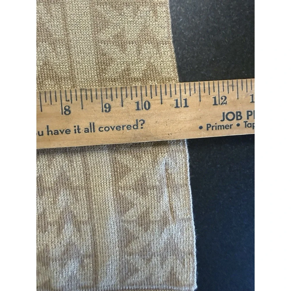 MICHAEL KORS Scarf Women's Camel Knit Monogram MK Signature Logo Long Rectangle